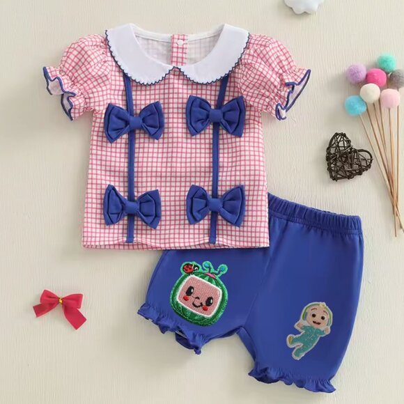 Cocomelon Dress Birthday Coco Melon Clothes Dress Cocomelon Outfit Shorts Shirt - Picture 1 of 6